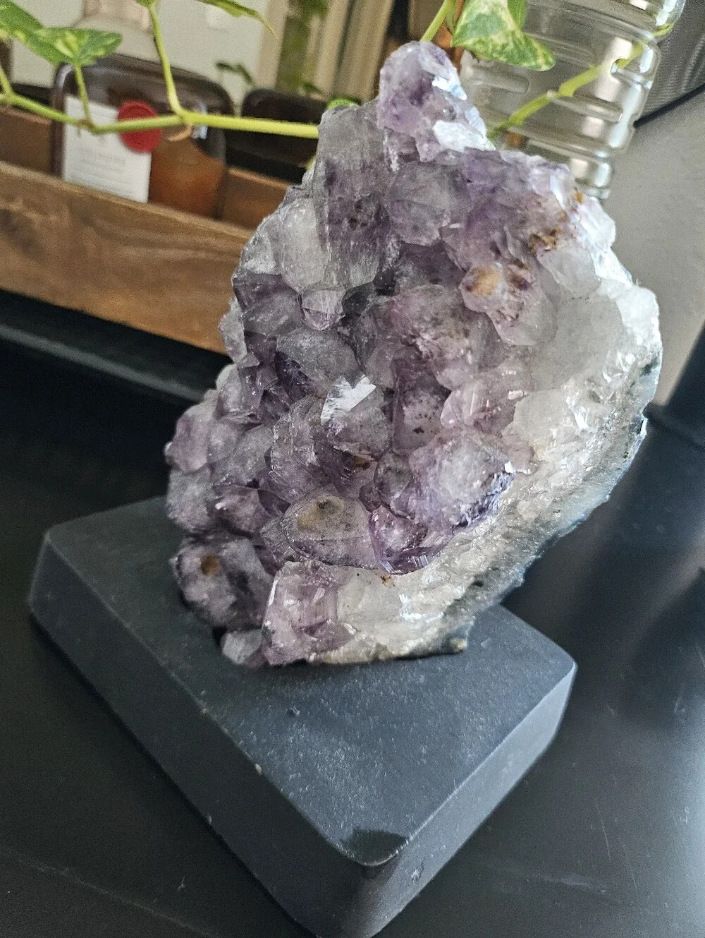 Amethyst Crystal Cluster Decorative Accent - Purple